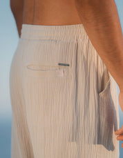 Duane Cotton Gauze Drawstring Trouser - Sand