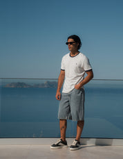 Hector Slub Texture Ringer T-Shirt - White/Navy