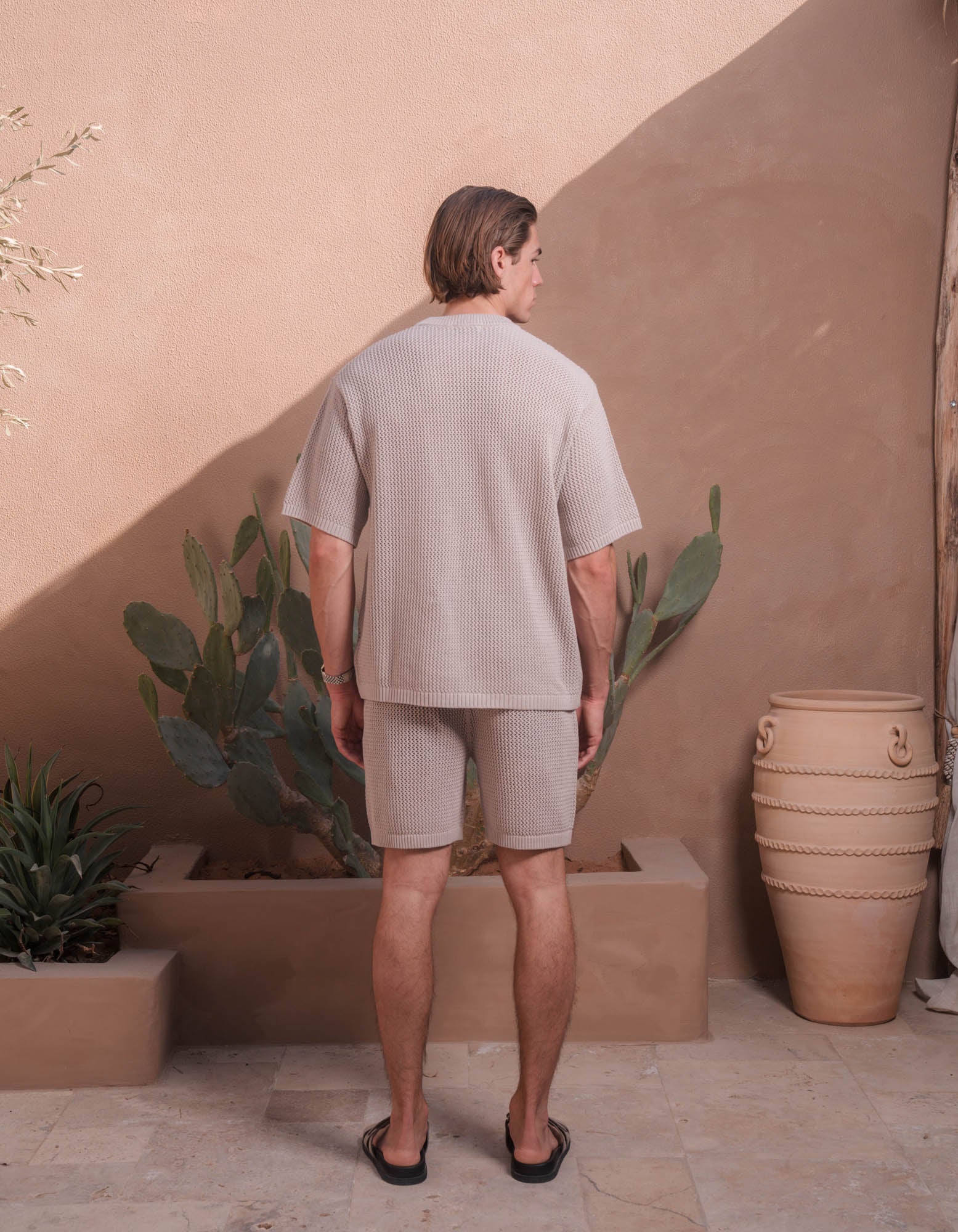 Leon Crochet T-Shirt - Taupe