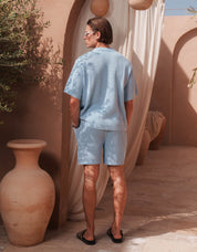 Leon Crochet T-Shirt - Sky Blue