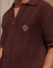 Ocean Crochet Shirt - Chocolate