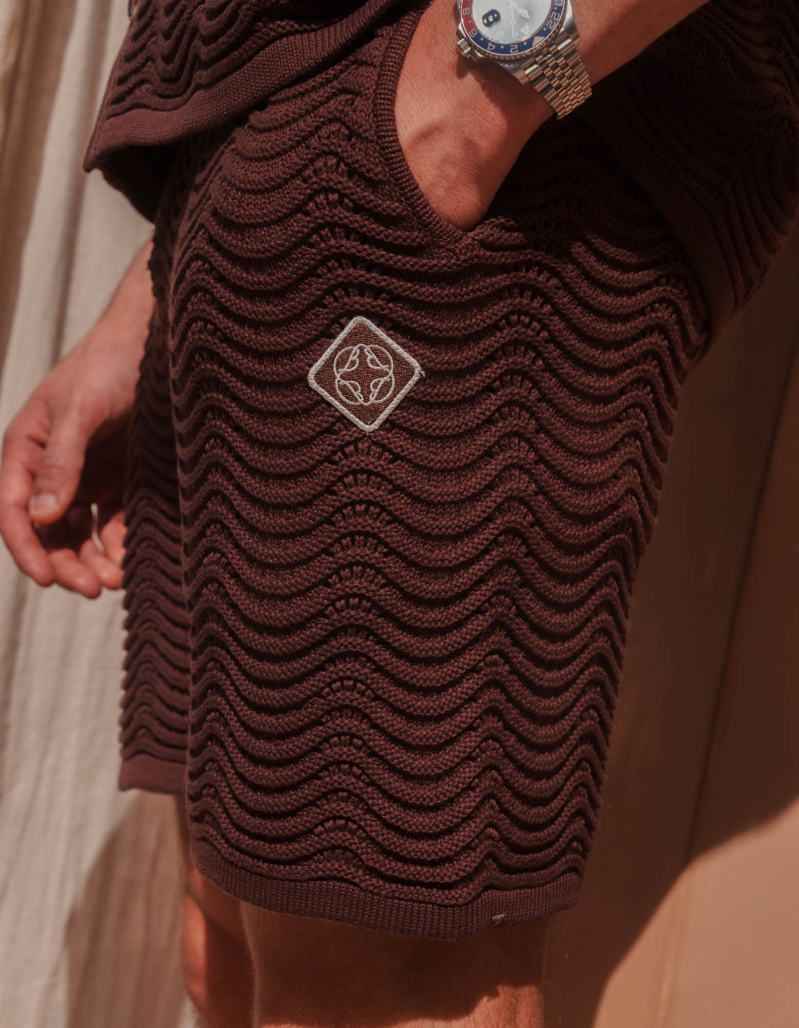 Ocean Crochet Short - Chocolate