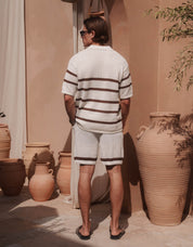 St.Tropez Crochet Polo - Ecru/Mocha
