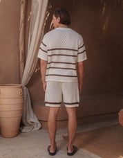 St.Tropez Crochet T-Shirt - Ecru/Mocha