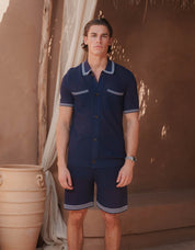 Andersson Open Stitch Resort Shirt - Navy