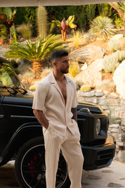 Ecru Pleated Resort Trouser