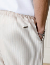 Ecru Pleated Resort Trouser