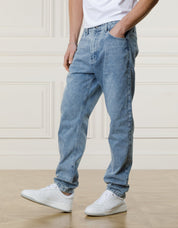 Washed Blue Straight Leg Jeans