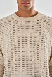 Antonio 3D Stripe Knit Jumper - Beige