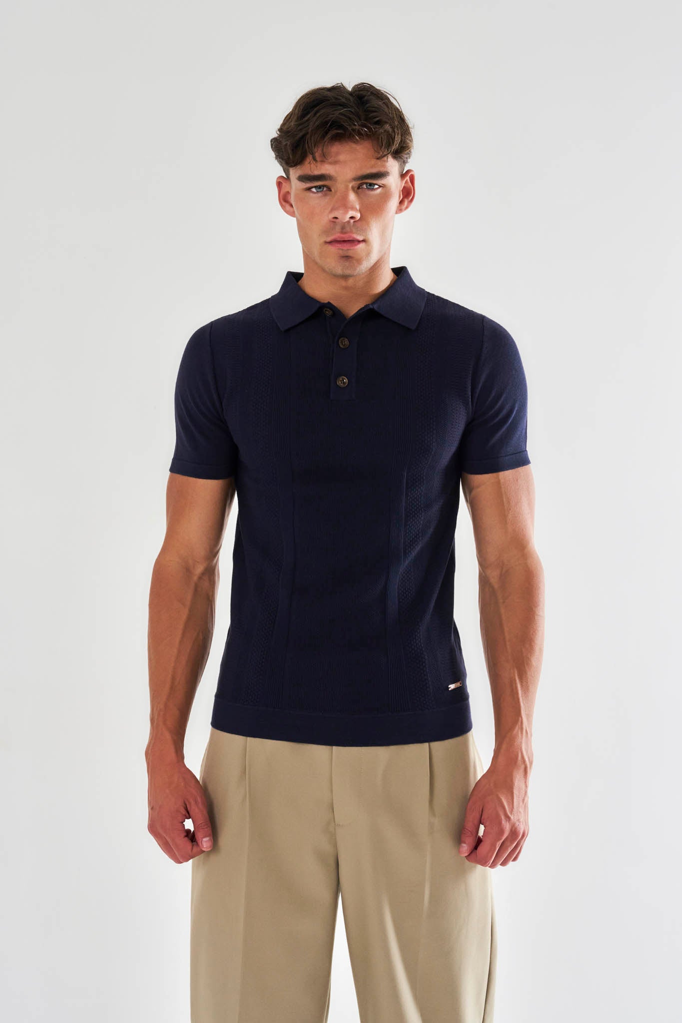 Dion Knitted Polo - Navy