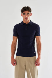 Dion Knitted Polo - Navy