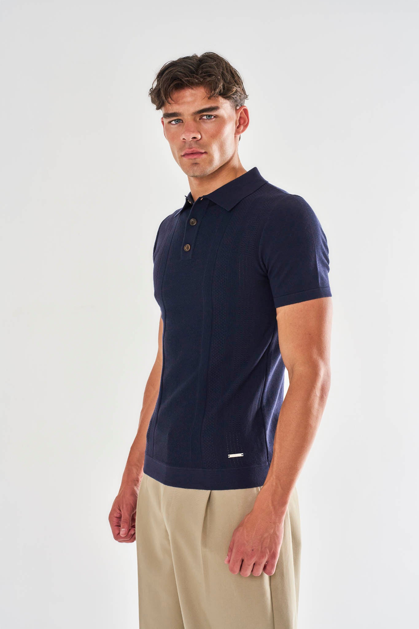 Dion Knitted Polo - Navy