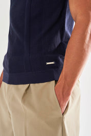 Dion Knitted Polo - Navy