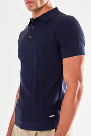 Dion Knitted Polo - Navy