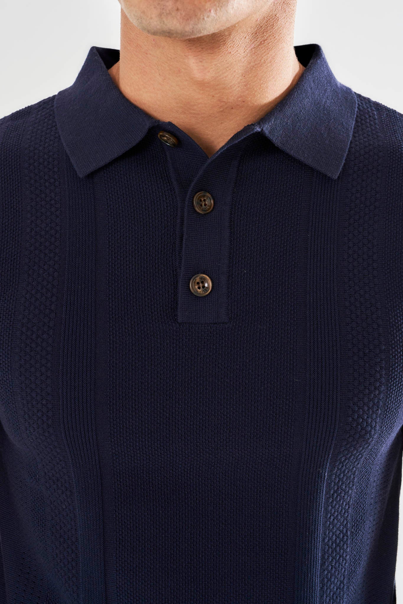 Dion Knitted Polo - Navy