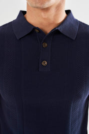 Dion Knitted Polo - Navy