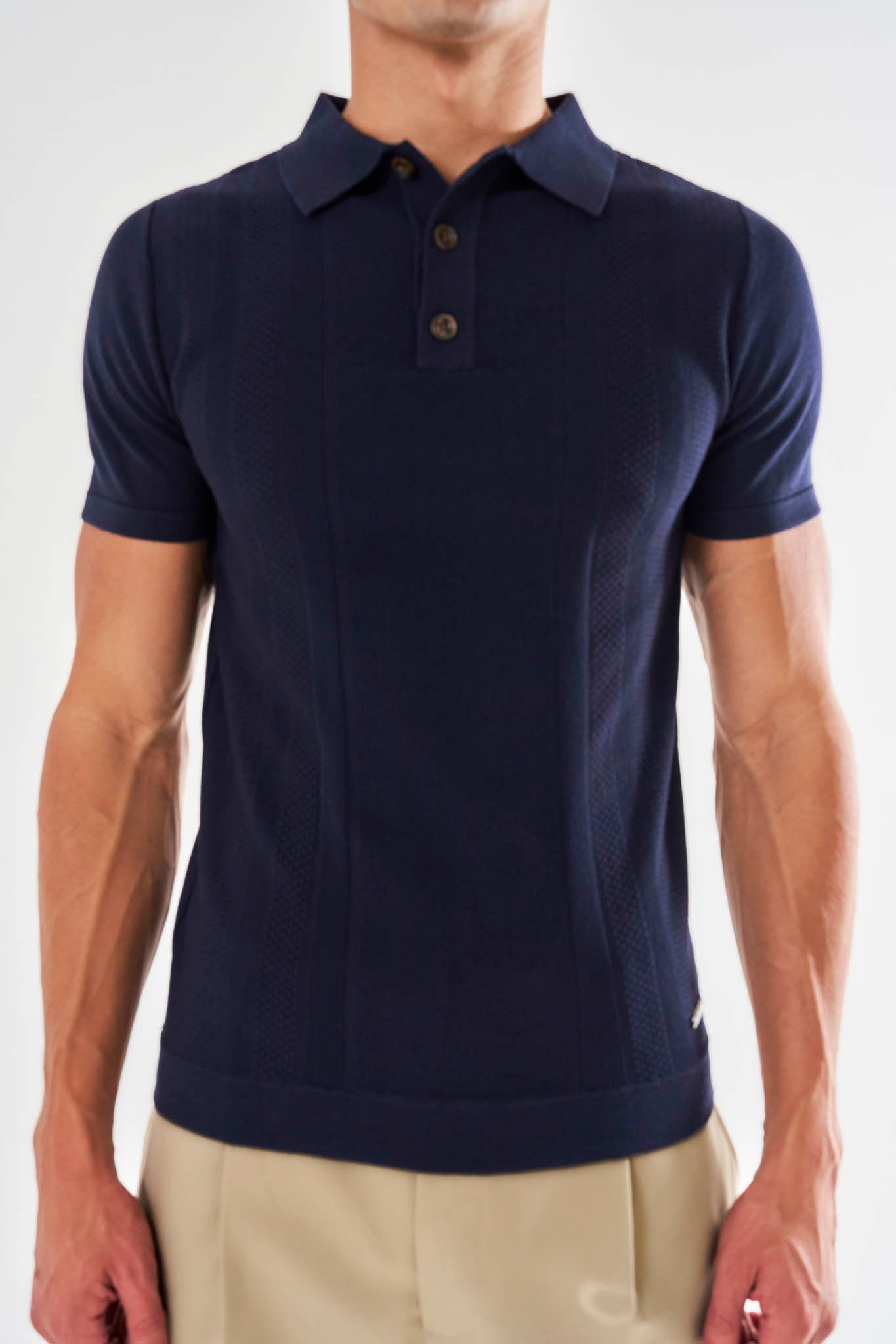Dion Knitted Polo - Navy