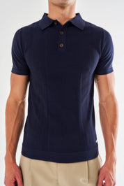 Dion Knitted Polo - Navy