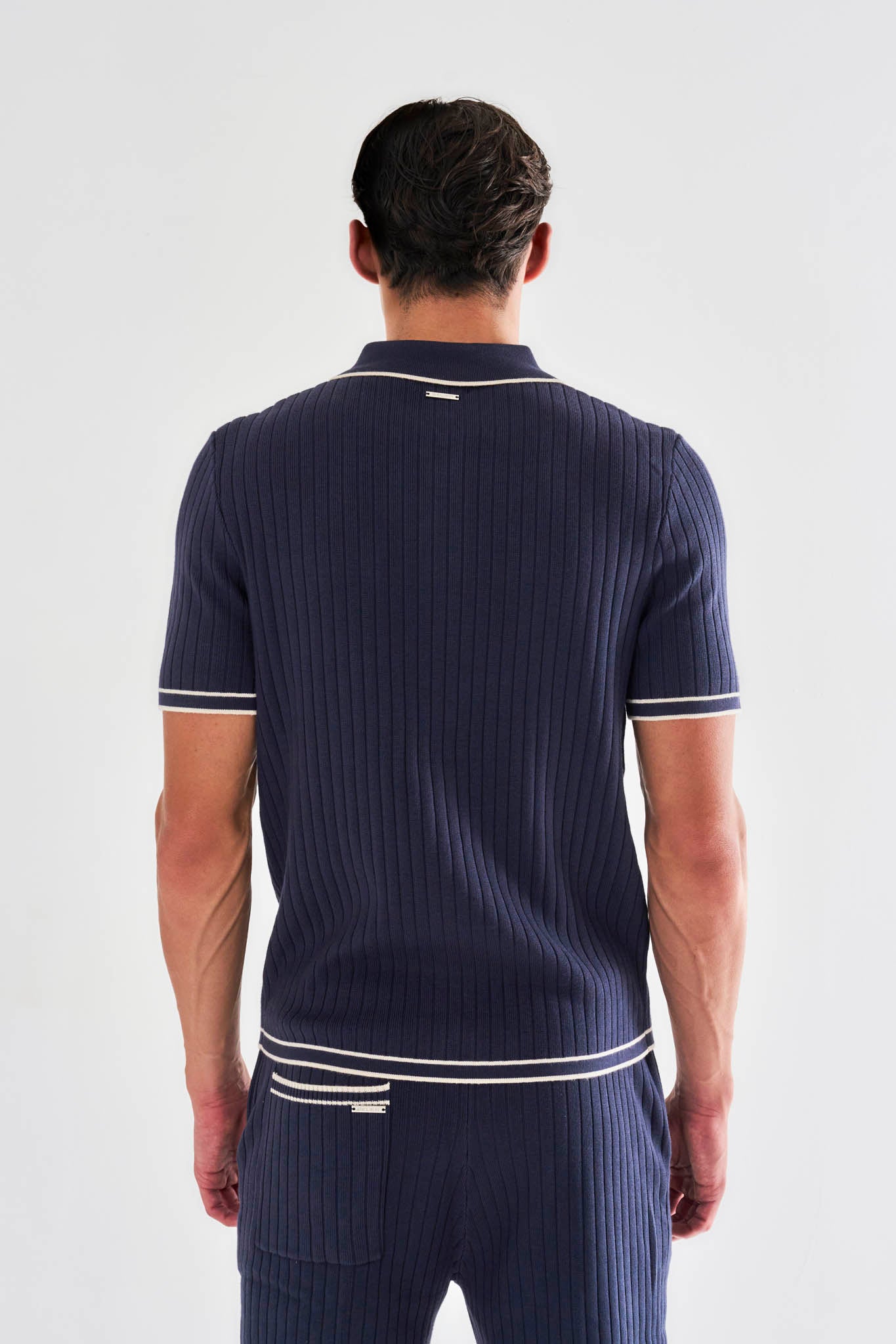 Dimitri Rib Knit Shirt - Navy