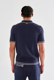 Dimitri Rib Knit Shirt - Navy