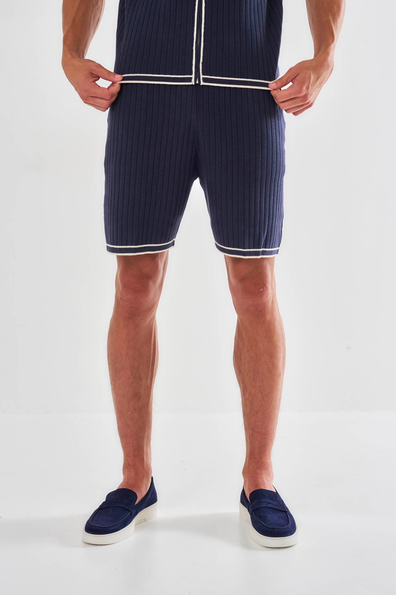 Dimitri Rib Knit Short - Navy