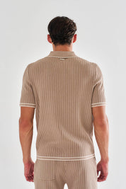 Dimitri Rib Knit Shirt - Taupe