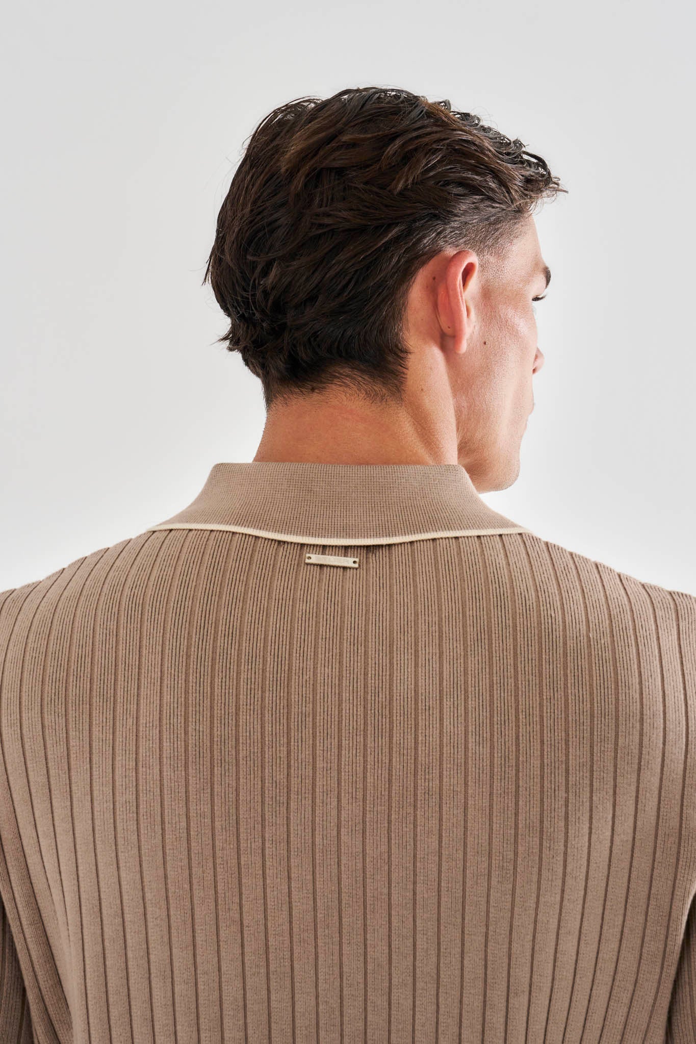 Dimitri Rib Knit Shirt - Taupe