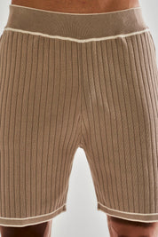 Dimitri Rib Knit Short - Taupe