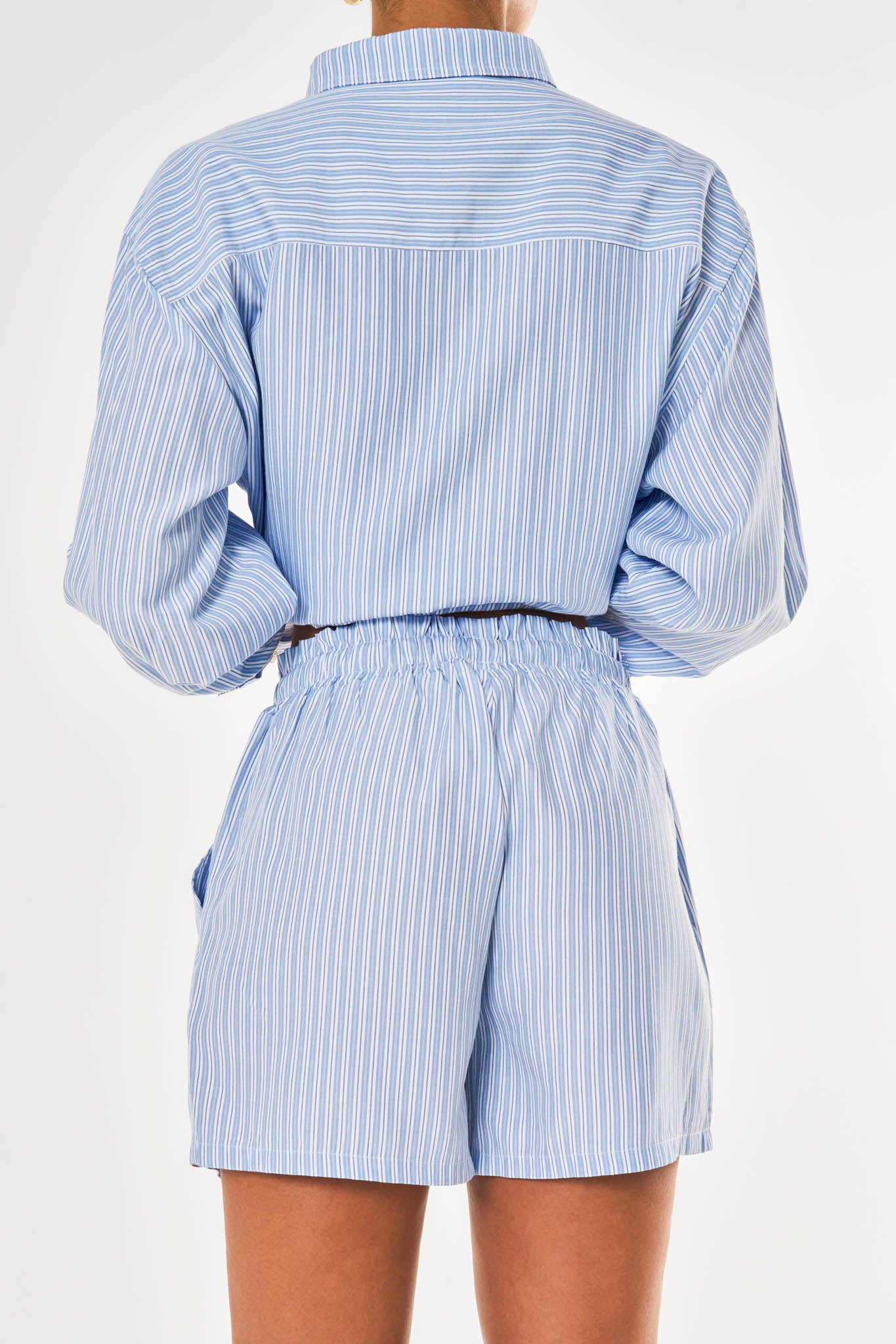 Freya Oversized Striped Short - Blue