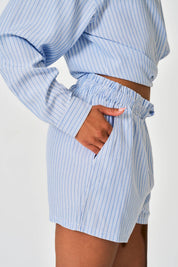 Freya Oversized Striped Short - Blue