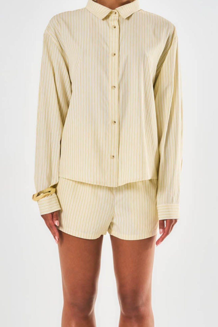 Freya Oversized Striped Short - Yellow
