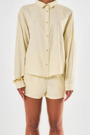 Freya Oversized Striped Short - Yellow