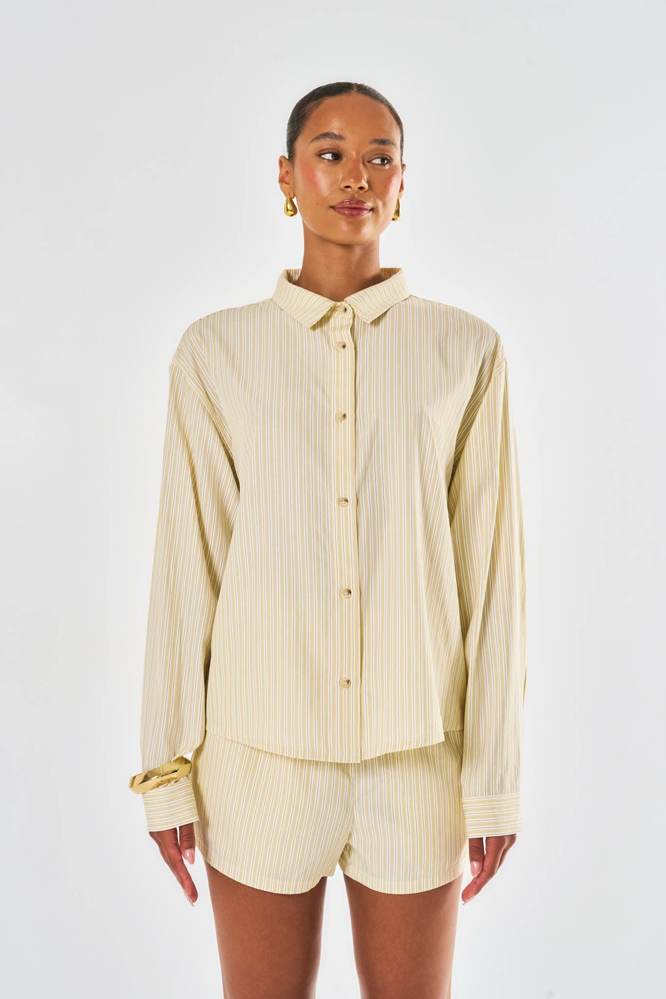 Freya Oversized Striped Short - Yellow