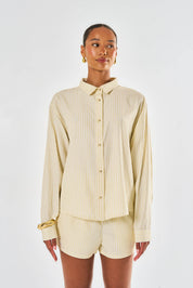 Freya Oversized Striped Shirt - Yellow