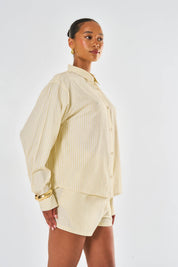 Freya Oversized Striped Shirt - Yellow