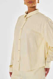 Freya Oversized Striped Shirt - Yellow