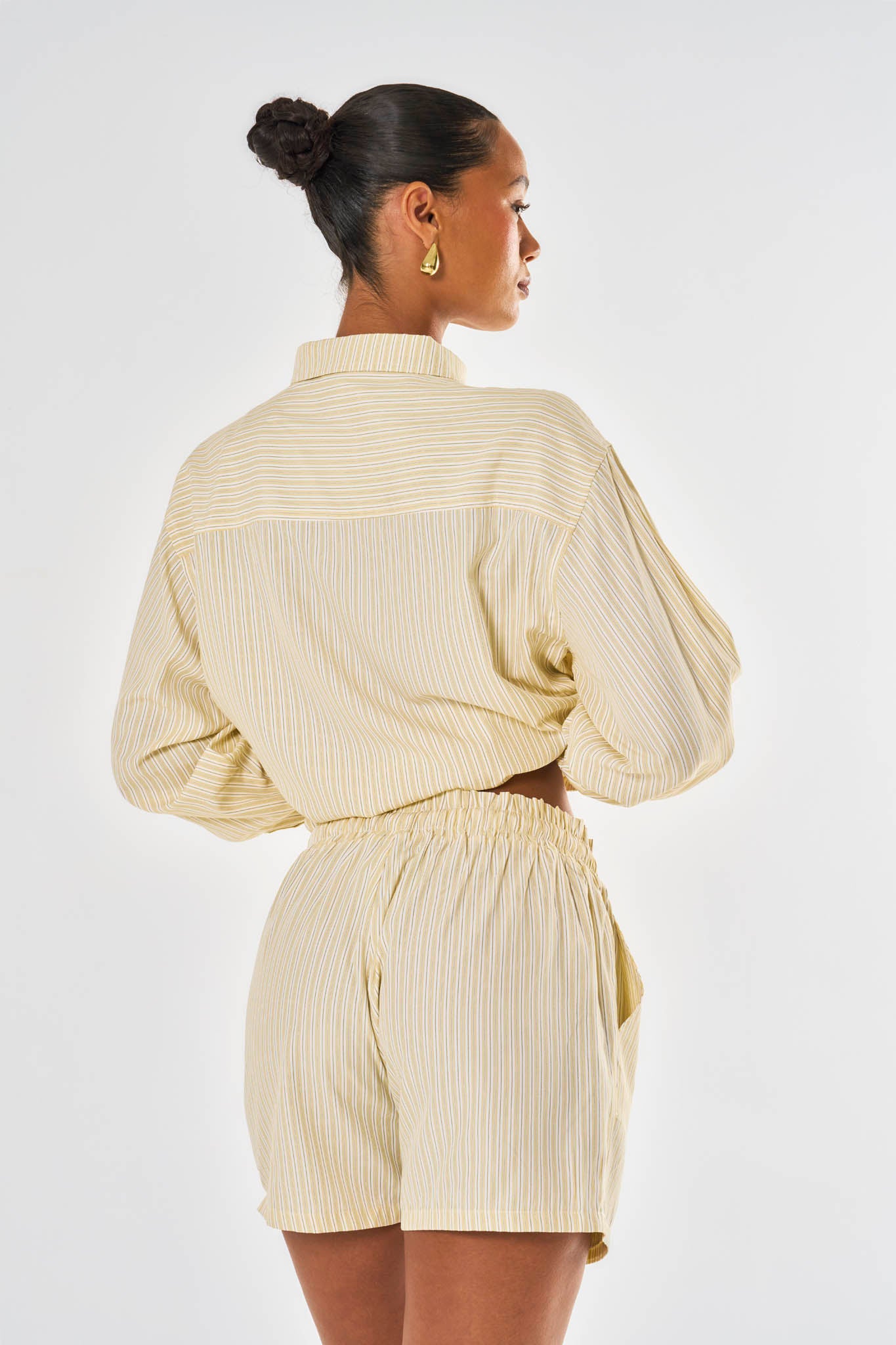 Freya Oversized Striped Short - Yellow