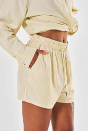 Freya Oversized Striped Short - Yellow