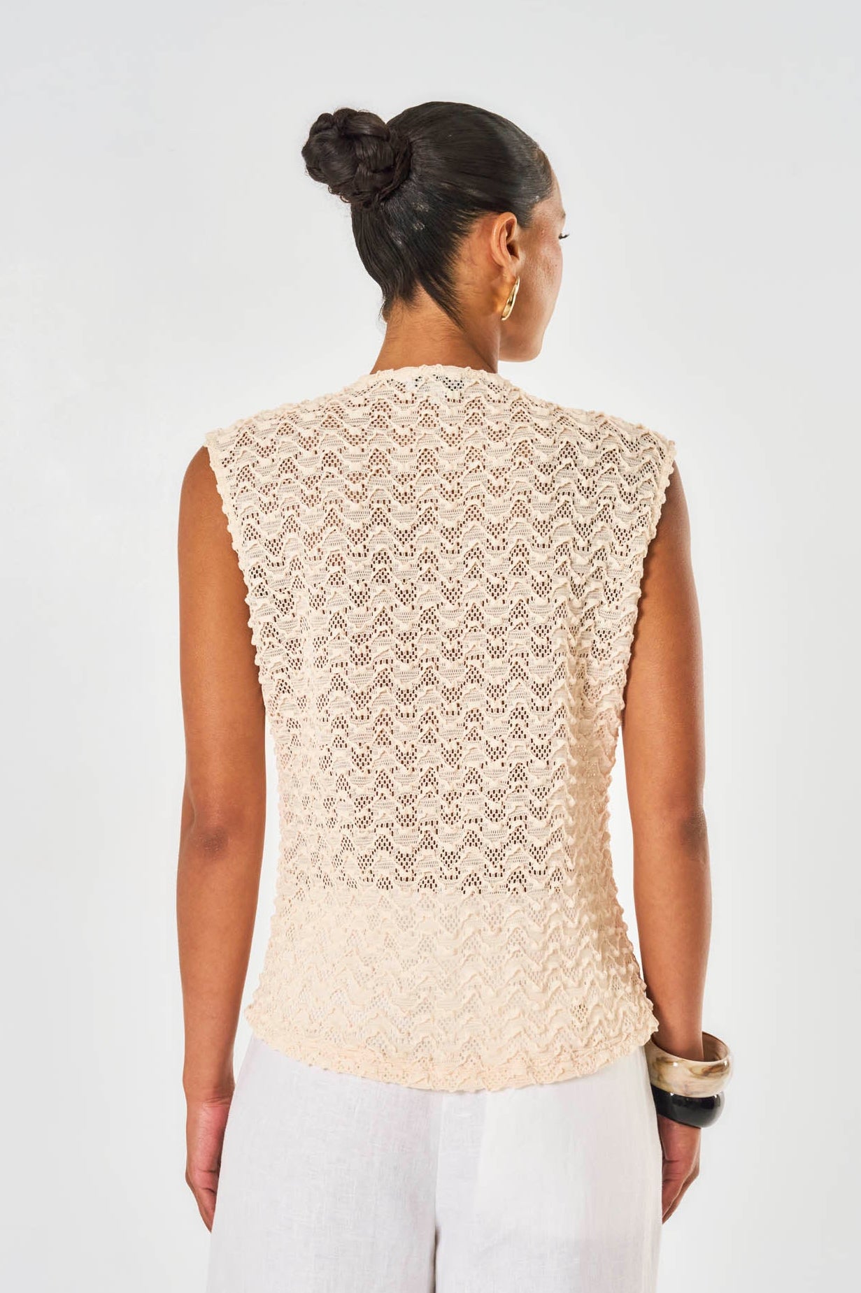 Cecilia Lace Vest Top - Ecru
