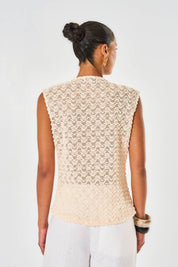 Cecilia Lace Vest Top - Ecru