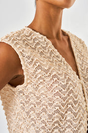 Cecilia Lace Vest Top - Ecru