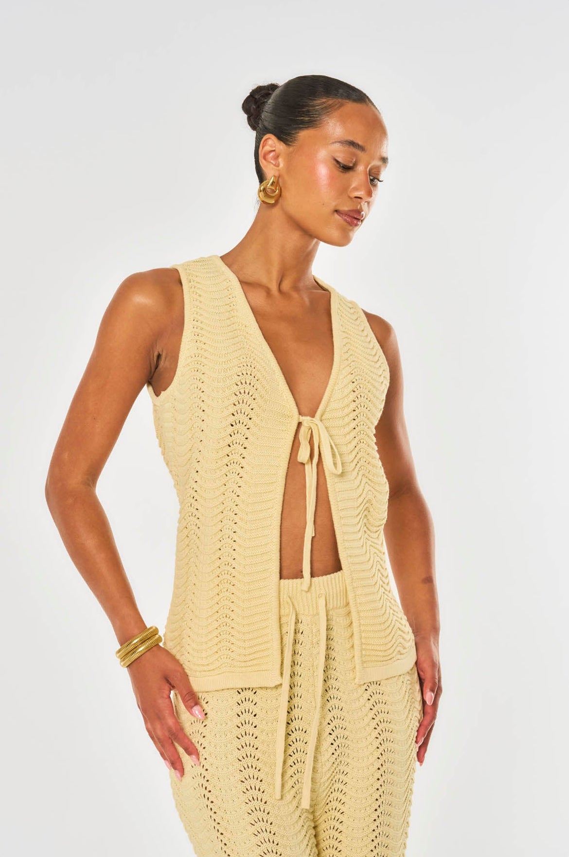 Ocean Crochet Vest - Yellow