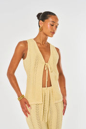 Ocean Crochet Vest - Yellow