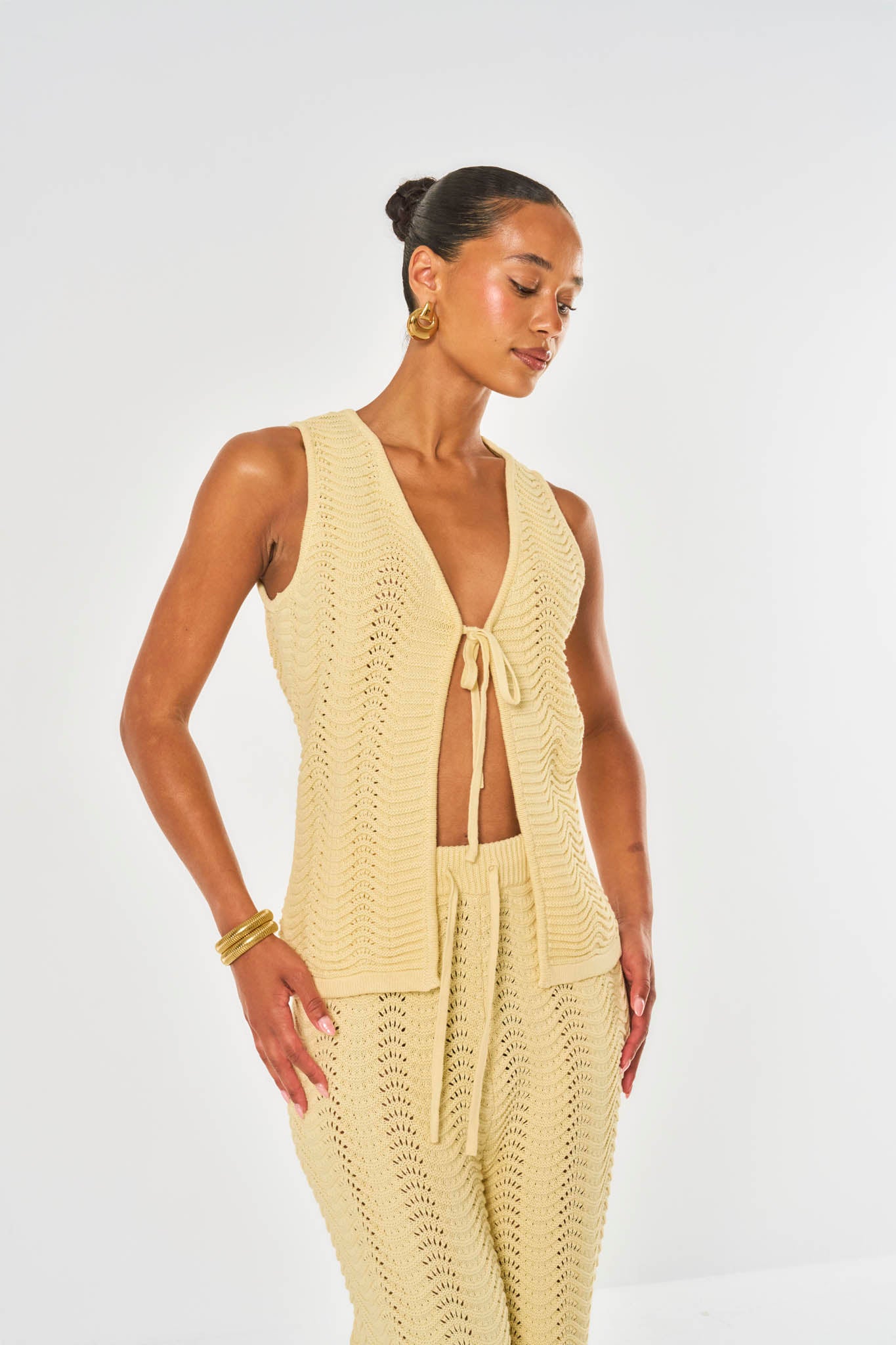 Ocean Crochet Trousers - Yellow