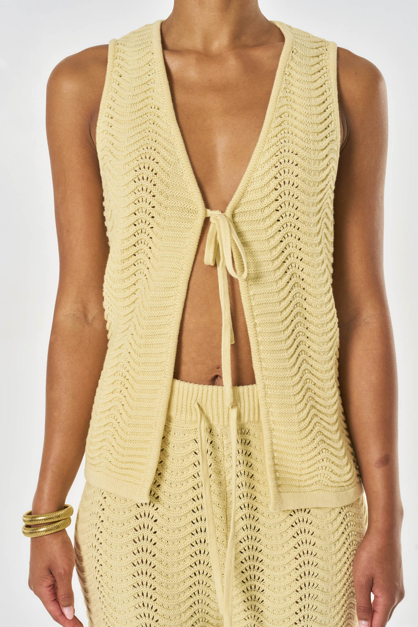 Ocean Crochet Vest - Yellow