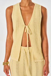 Ocean Crochet Vest - Yellow