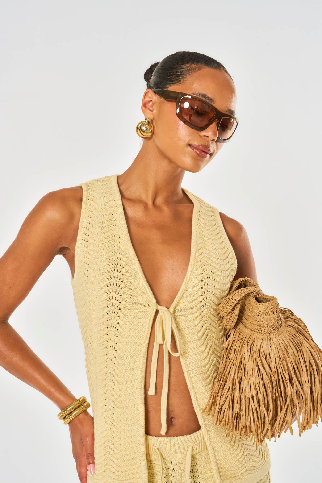 Ocean Crochet Vest - Yellow