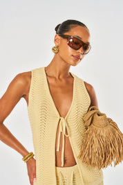 Ocean Crochet Vest - Yellow