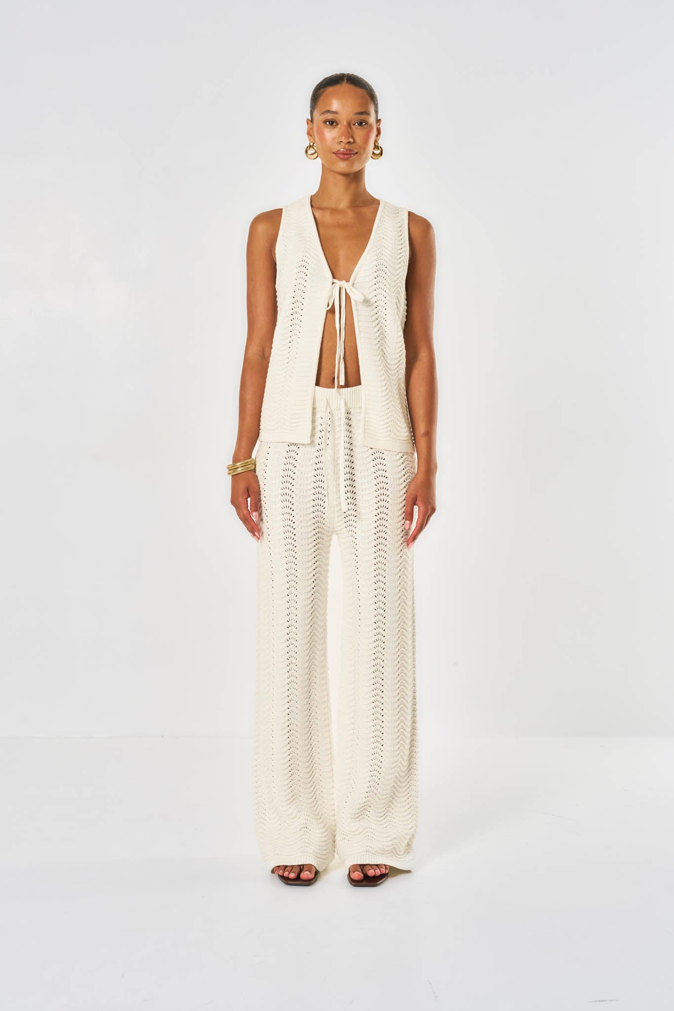Ocean Crochet Vest - White
