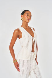 Ocean Crochet Vest - White